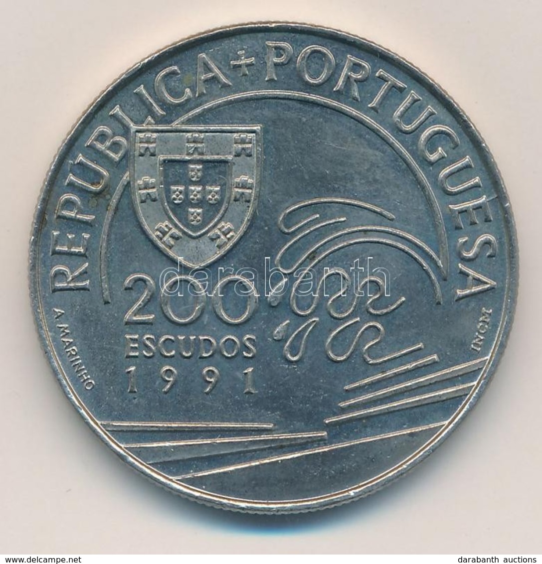 Portugália 1991. 200E Cu-Ni 'Kolumbusz és Portugália' T:1-
Portugal 1991. 200 Escudos Cu-Ni 'Columbus And Portugal' C:AU - Non Classés