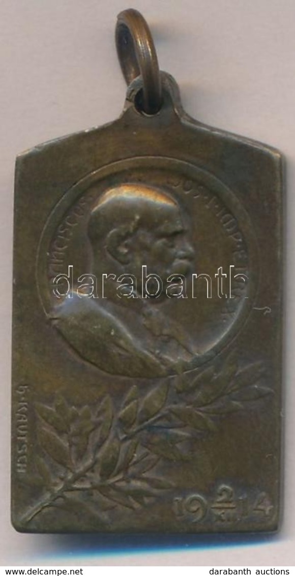 Osztrák-Magyar Monarchia 1914. 'Ferenc József / Militantium Necessitatibus' Br Medál Füllel. Szign.: Kautsch (19x33mm) T - Andere & Zonder Classificatie