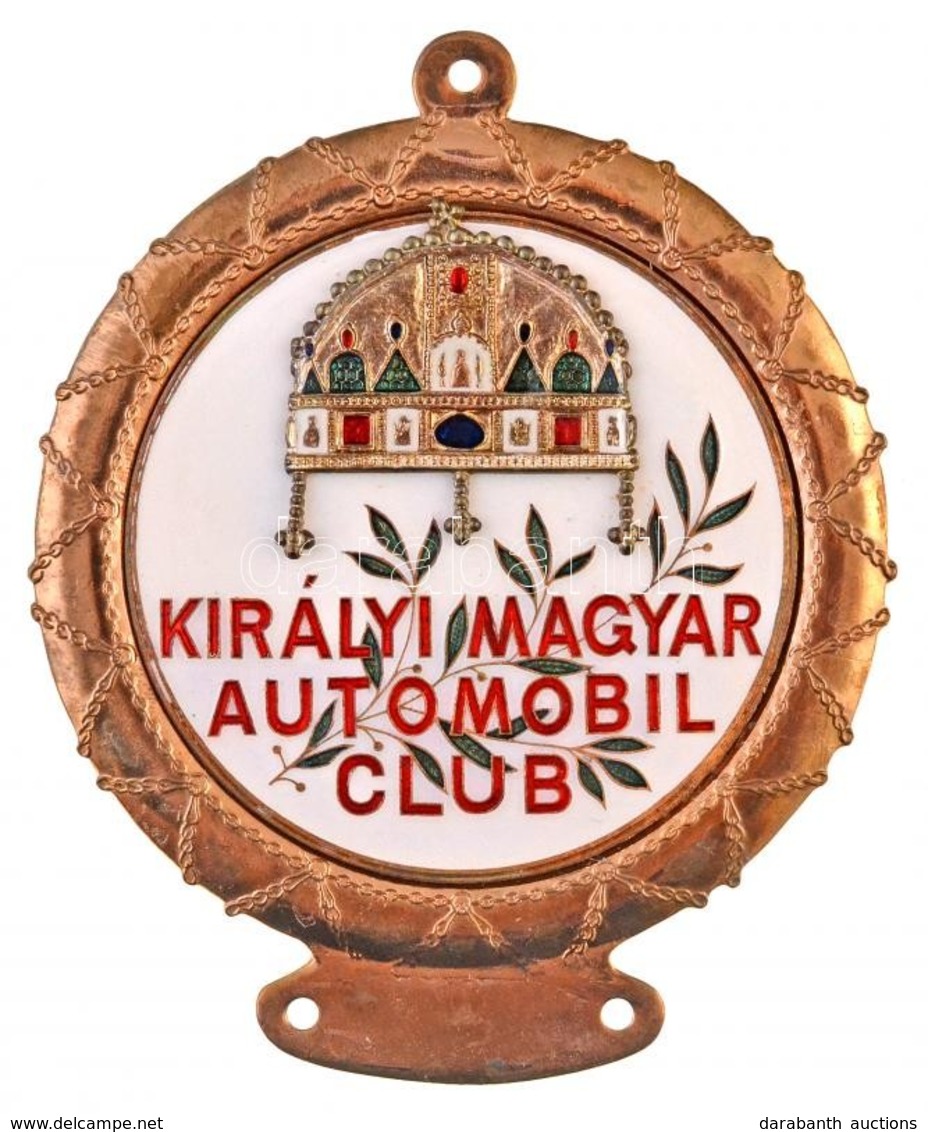 ~1990. 'Királyi Magyar Automobil Club' Zománcozott Br Autójelvény (102x84mm) T:2 - Ohne Zuordnung