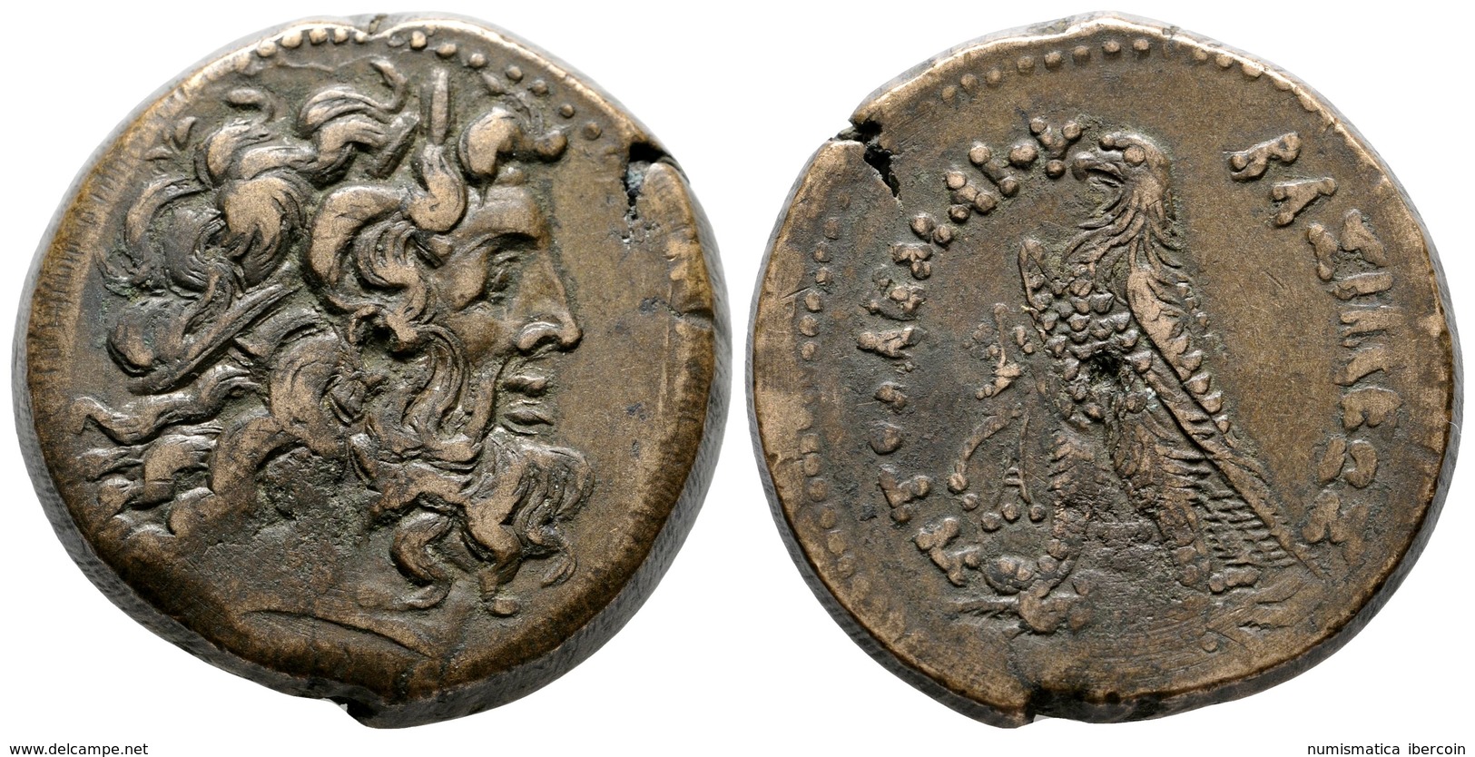 2 PTOLOMEO III Euergetes. AE33. Alejandría (Egipto). A/ Cabeza Diademada De Zeus A Derecha. R/ Aguila A Izquierda Con Co - Andere & Zonder Classificatie