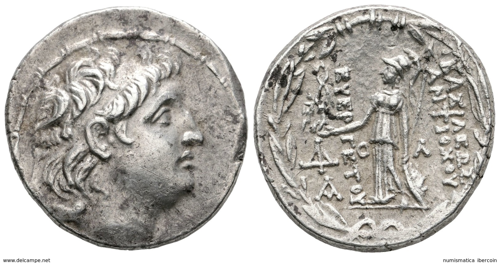 4 ANTIOCHOS VII. Tetradracma. 138-129 A.C. Reino Seleucida. A/ Cabeza De Antiochos Diademado A Derecha. R/ Athena De Pie - Other & Unclassified