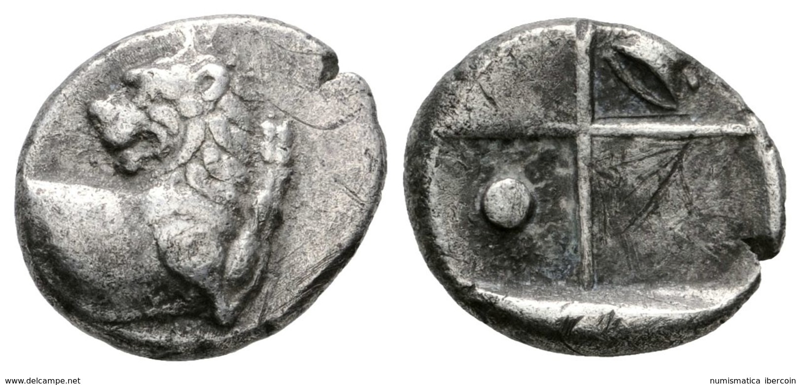 8 CHERSONESOS, Tracia. Hemidracma. 400-350 A.C. A/ Parte Delantera De León A Izquierda Con Cabeza Vuelta. R/ Cuatro Cuad - Autres & Non Classés