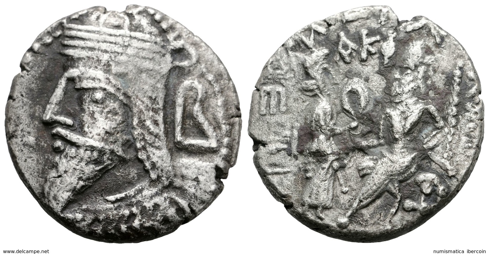 27 VOLOGASES VI. Tetradracma. 208-228 A.C. Reyes De Parthia. Seleukeia En El Tigris. A/ Busto Barbado A Izquierda Con Ti - Andere & Zonder Classificatie