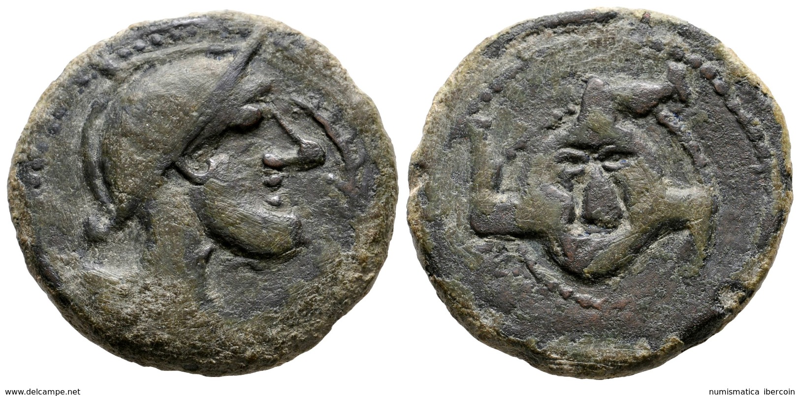 129 ILIBERRI. As. 150-20 A.C. Granada. A/ Busto Con Casco A Derecha Delante Palma. R/ Triskeles Rodeada De Puntos, Debaj - Otros & Sin Clasificación