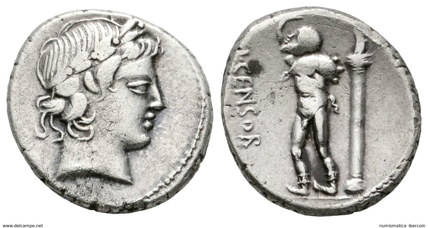 207 L. MARCIUS CENSORIUS. Denario. 82 A.C. Roma. A/ Cabeza De Apolo Laureado A Derecha. R/ Sátiro Marsyas A Izquierda Co - Röm. Republik (-280 / -27)