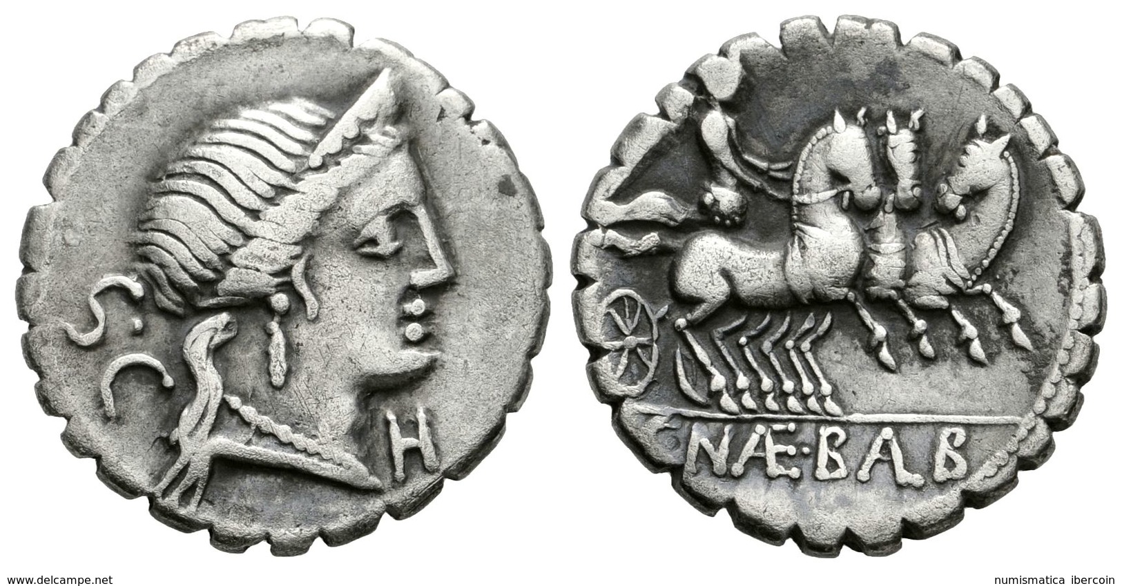 210 C. NAEVIUS BALBUS. Denario. 79 A.C. Roma. A/ Busto Diademado De Venus A Derecha, Detrás SC Y Delante Bajo La Barbill - Röm. Republik (-280 / -27)