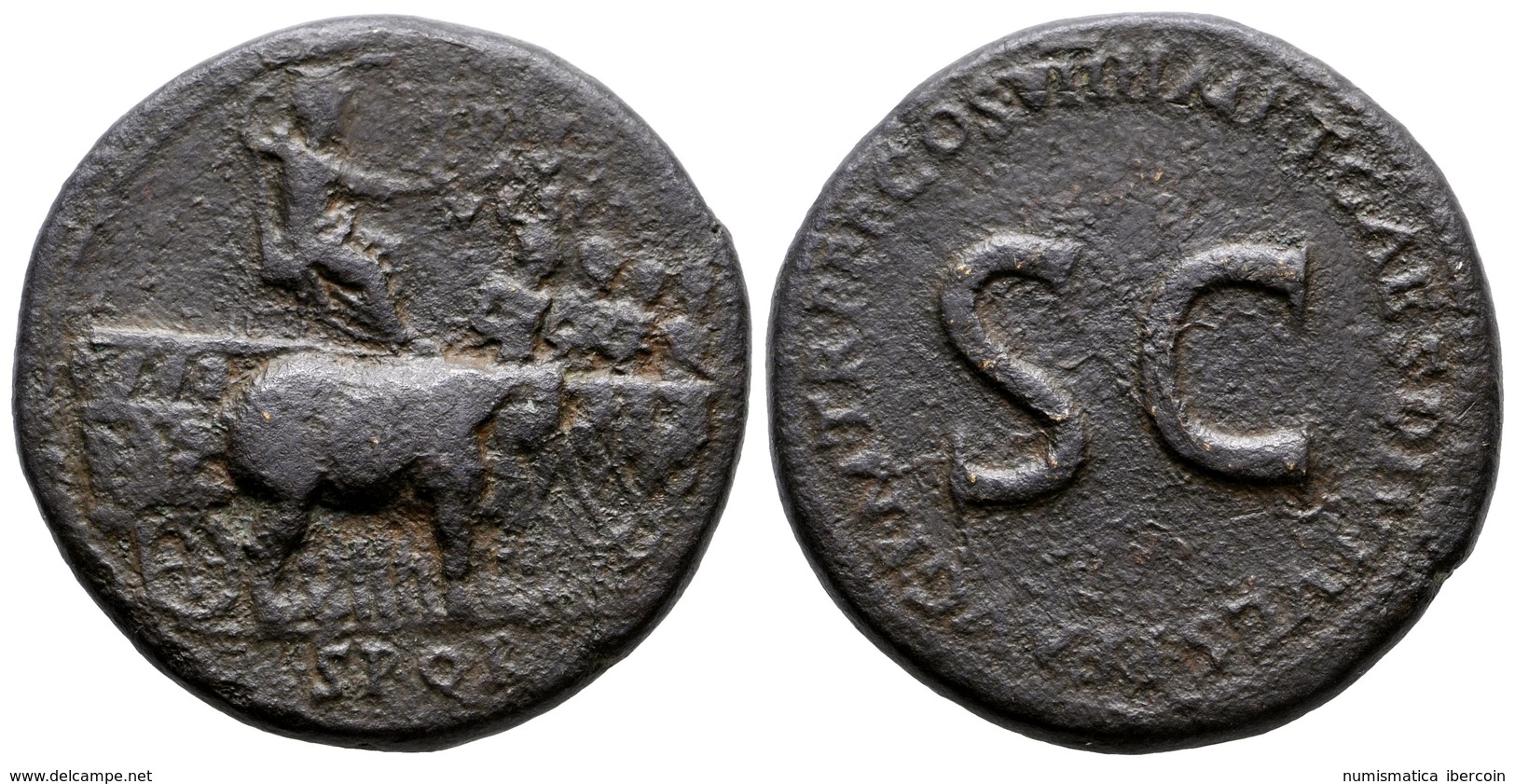 246 VESPASIANO (Acuñado En Tiempos De Tito). Sestercio. 80 A.C. Roma. A/ Vespasiano Sosteniendo Cetro Y Victoria, Sentad - República (-280 / -27)