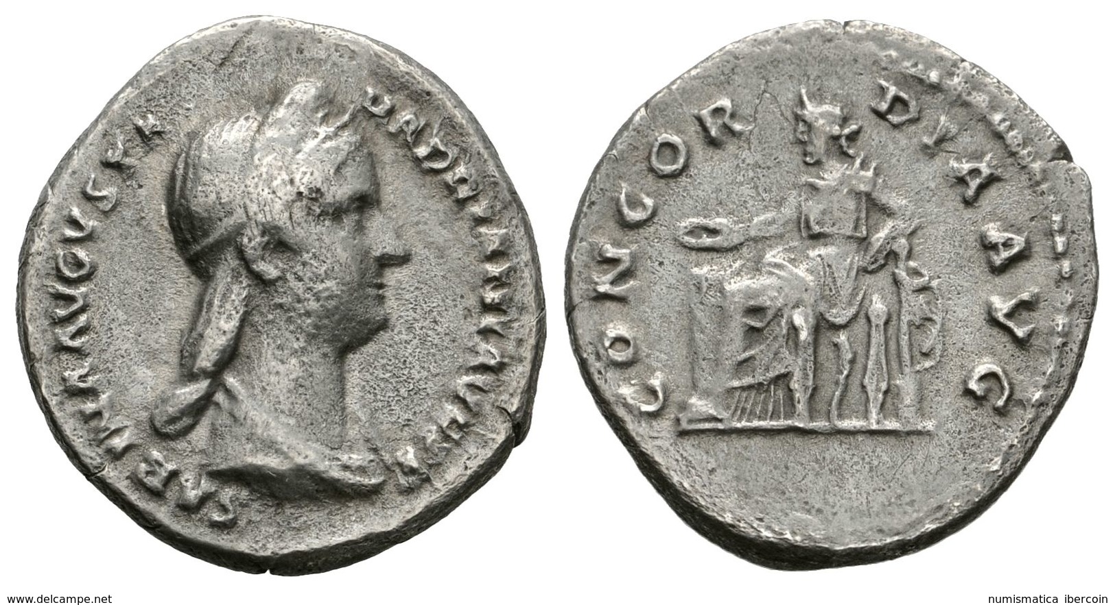 255 SABINA. Denario. 128-134 D.C. Roma. A/ Busto Con Diadema Y Drapeado A Derecha. SABINA AVGVSTA HADRIANI AVG P P. R/ C - Republiek (280 BC Tot 27 BC)