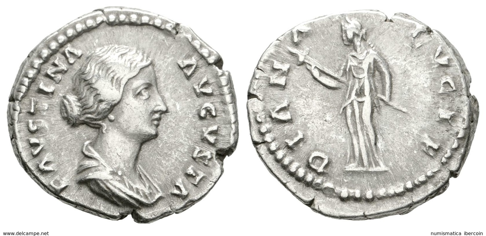 263 FAUSTINA HIJA. Denario. 175-176 D.C. Roma. A/ Busto Drapeado A Derecha FAVSTINA AVGVSTA. R/ Diana En Pié A Izquierda - Repubblica (-280 / -27)