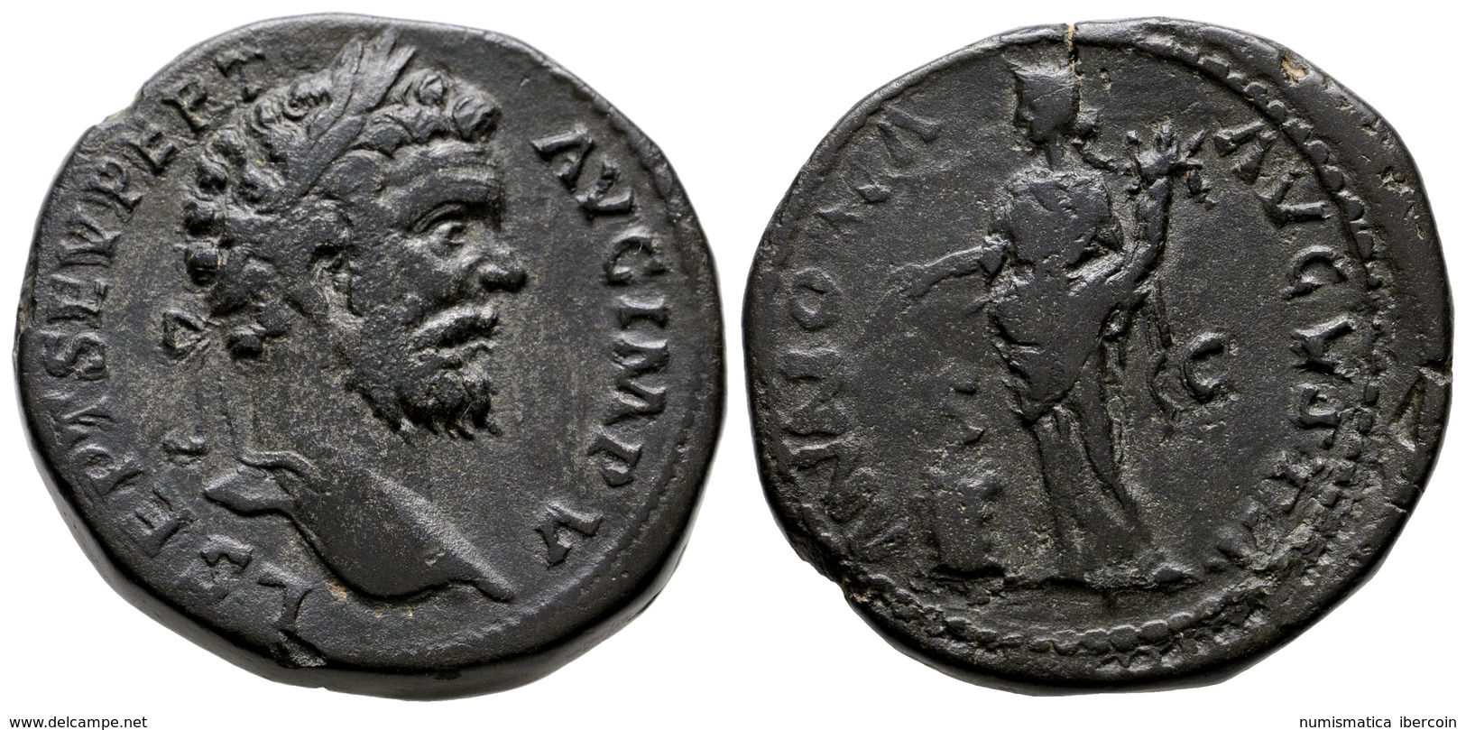 270 SEPTIMIO SEVERO. Sestercio. 194 D.C. Roma. A/ Busto  Laureado A Derecha. L SEPT SEV PERT AVG IMP V. R/ Annona Estant - Republiek (280 BC Tot 27 BC)