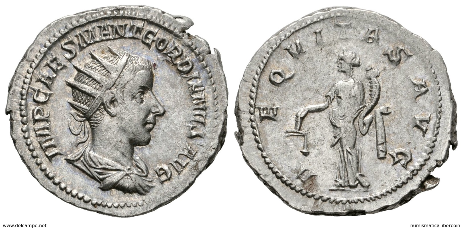 291 GORDIANO III. Antoniniano. 239-240 D.C. Roma. A/ Busto Radiado Y Drapeado Con Coraza A Derecha. IMP CAES M ANT GORDI - Röm. Republik (-280 / -27)