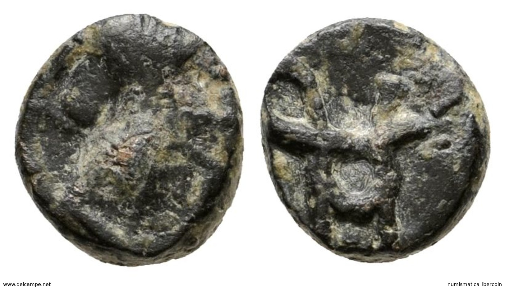 351 VISIGODOS. Nummus. Siglo VI. Emérita (Mérida). A/ Busto A Izquierda, Alrededor CIVI-TA. R/ Monograma Formado Por Una - Andere & Zonder Classificatie