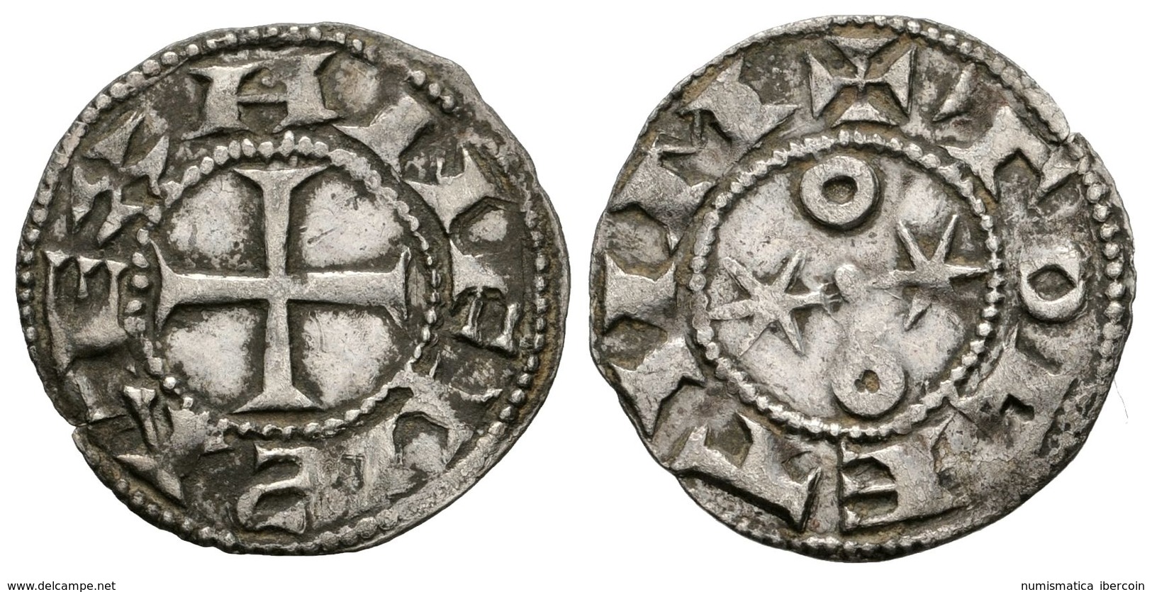 406 ALFONSO VI. Dinero. (1073-1109). Toledo. Sin Punto Dentro De Los Roeles Y S Levógira. AB. 8. Ve. 1,07g. MBC+. - Andere & Zonder Classificatie