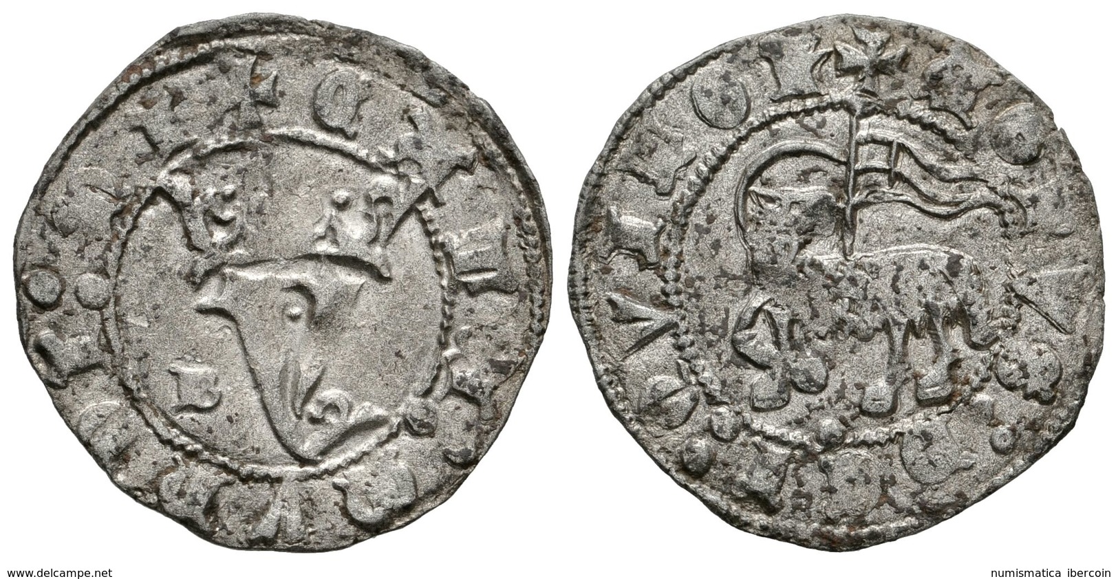 426 JUAN I. Blanca Del Agnus Dei. (1379-1390). Burgos. A/ Leyenda +AGNVS DEI QUI TOL. R/ Solo B A Izquierda De Y, Leyend - Andere & Zonder Classificatie