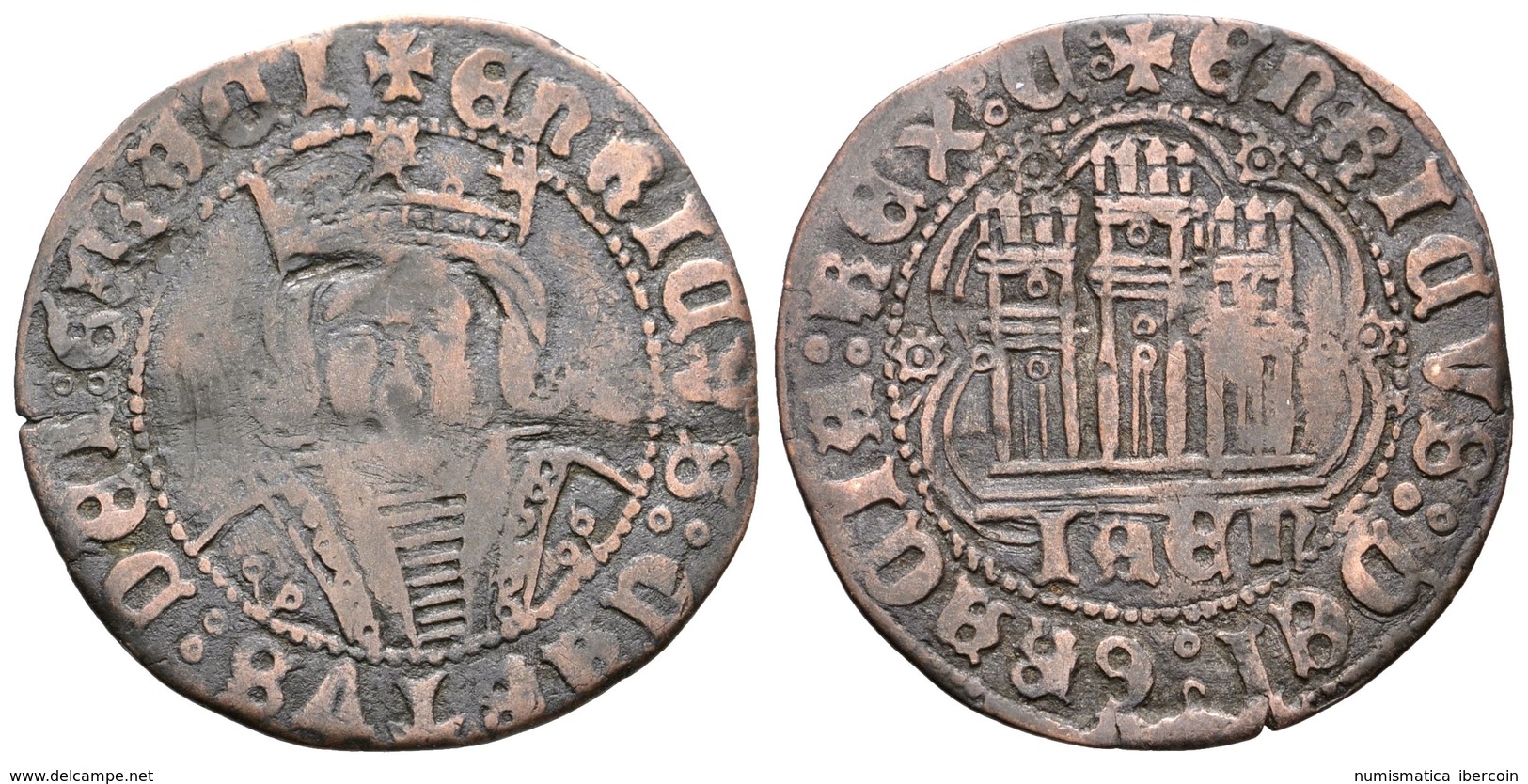 436 ENRIQUE IV. Cuartillo. (1454-1474). Jaén. AB 746.1. Ve. 3,24g. MBC-. - Otros & Sin Clasificación