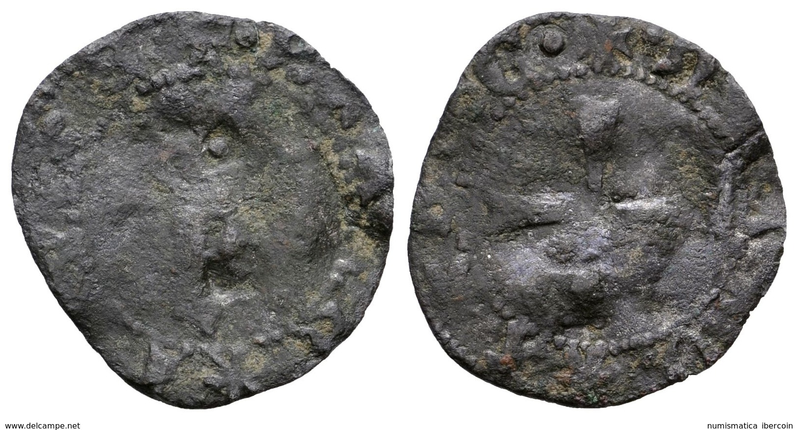 446 CARLOS DE VIANA. Cornado. (1441-1461). Navarra. Cru.V.S. 260. Ve. 0,73g. BC-. Escasa. - Sonstige & Ohne Zuordnung