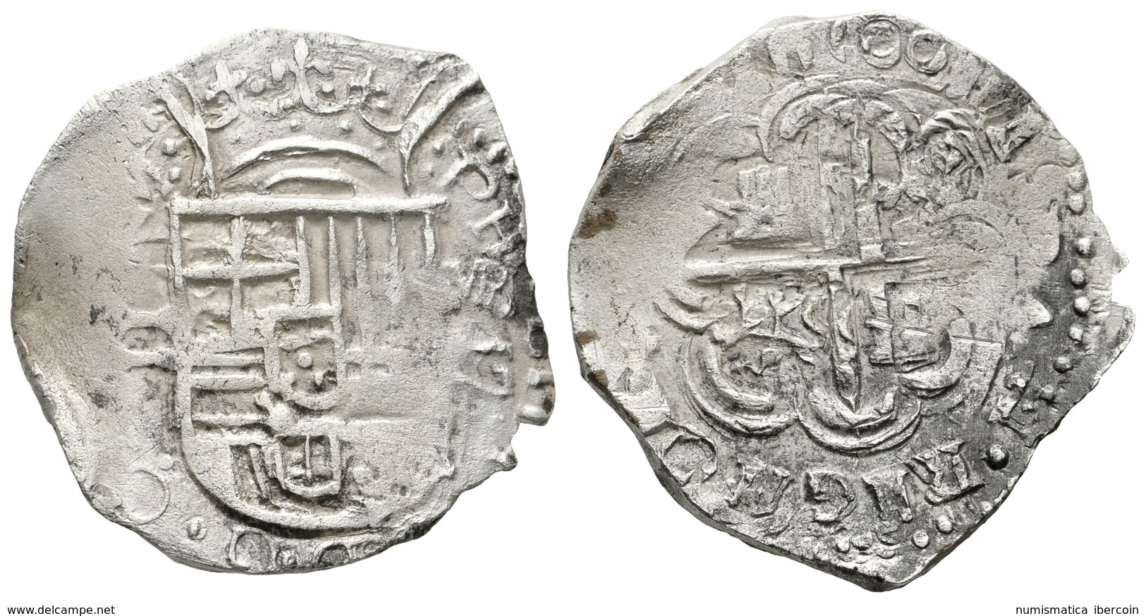 485 FELIPE III. 2 Reales. 1600. Granada M. Cal-318. Ar. 6,74g. MBC. Escasa. - Otros & Sin Clasificación