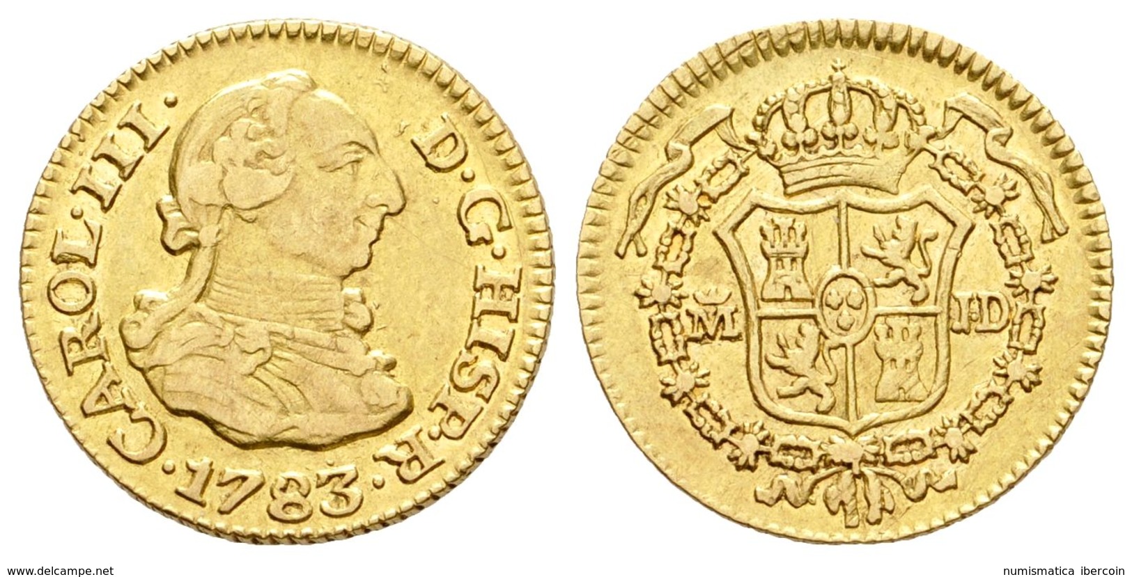 556 CARLOS III. 1/2 Escudo. 1783. Madrid JD. Cal-774. Au. 1,76g. MBC. - Otros & Sin Clasificación