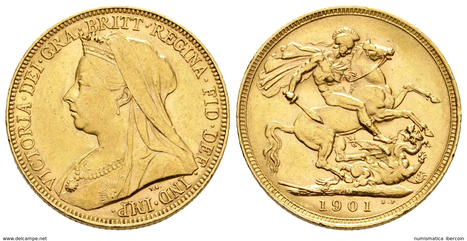 791 AUSTRALIA. Victoria. Sovereign. 1901. Melbourne M. Km#13. Au. 7,97g. EBC-. - Andere & Zonder Classificatie