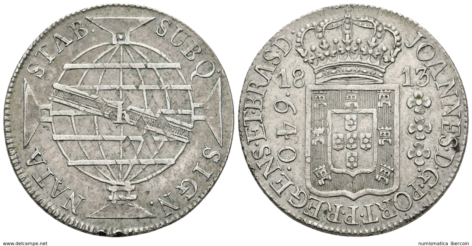 801 BRASIL. Johannes, Príncipe Regente. 640 Reis. 1813. Río De Janeiro. KM#256.2. Ar. 17,59g. MBC+. - Otros & Sin Clasificación