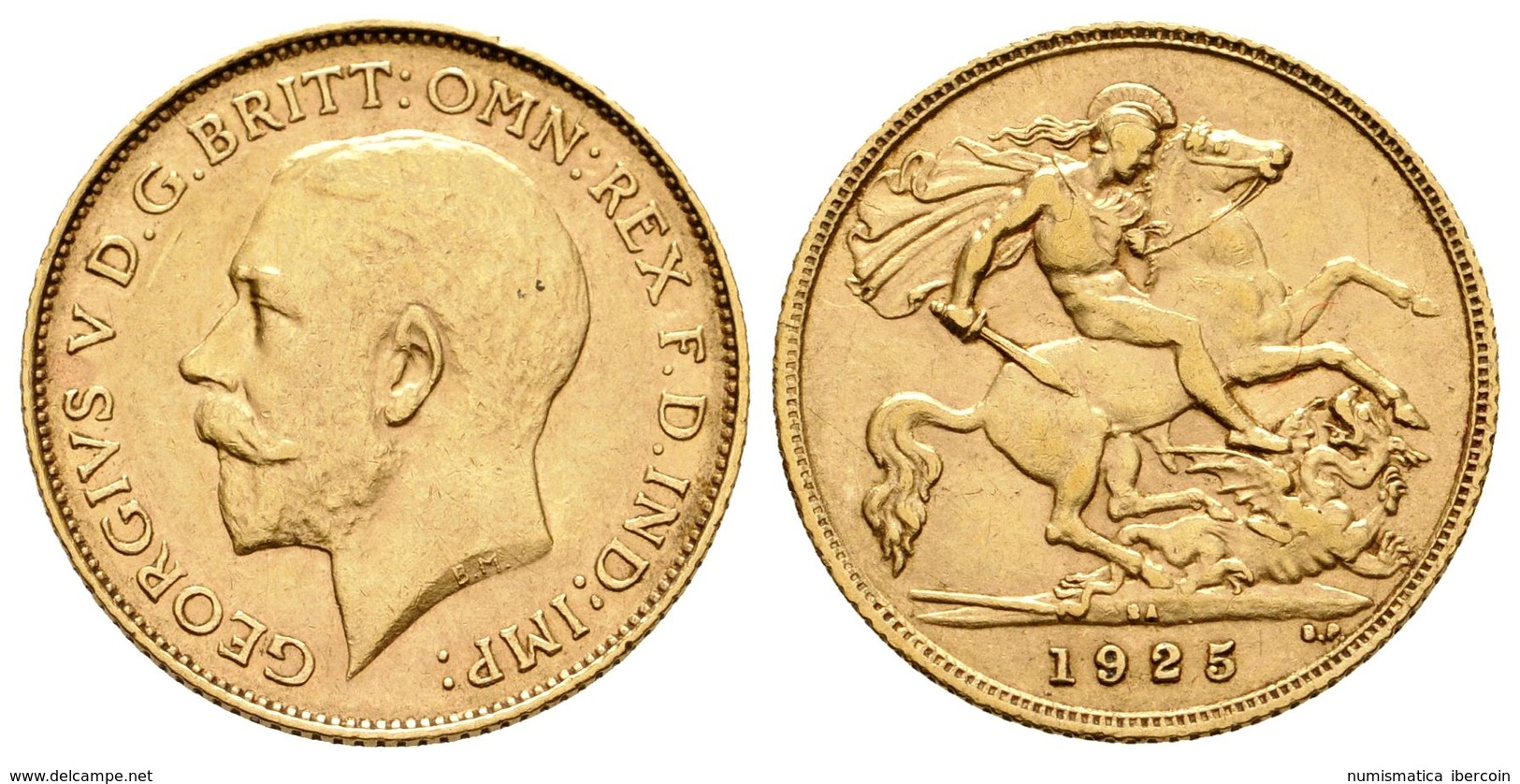 839 GRAN BRETAÑA. Jorge V. ½ Sovereign. 1925. Km#20. Au. 3,99g. MBC. - Otros & Sin Clasificación