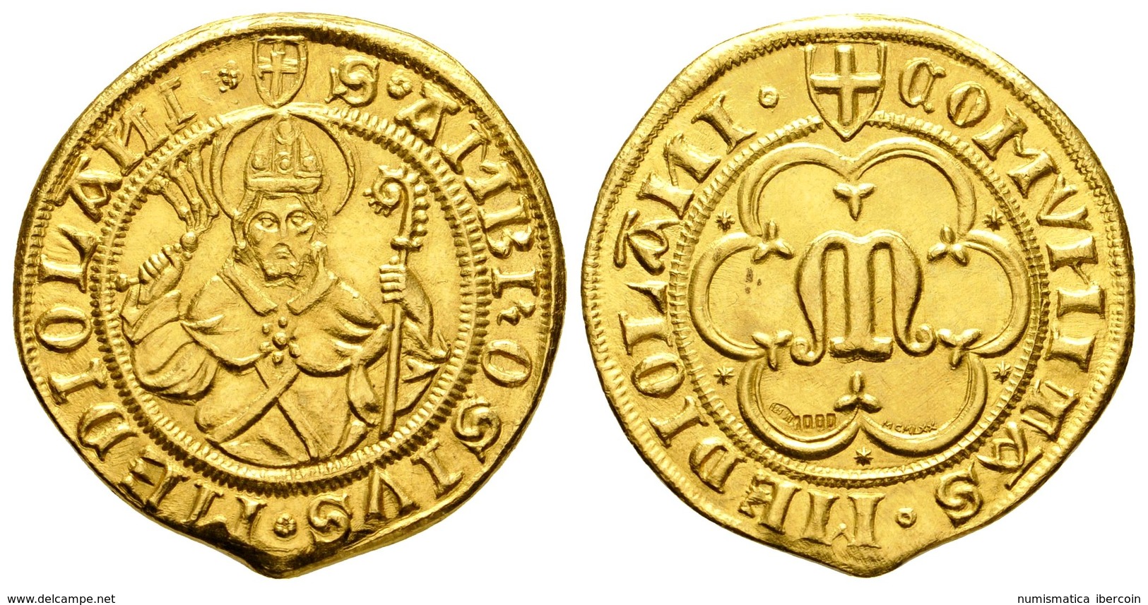 851 ITALIA. 2ª República. Ambrosino De Oro O Florin. 1447-1450. Milan. Au. 7,06g. (Reacuñación 1970). SC. - Sonstige & Ohne Zuordnung