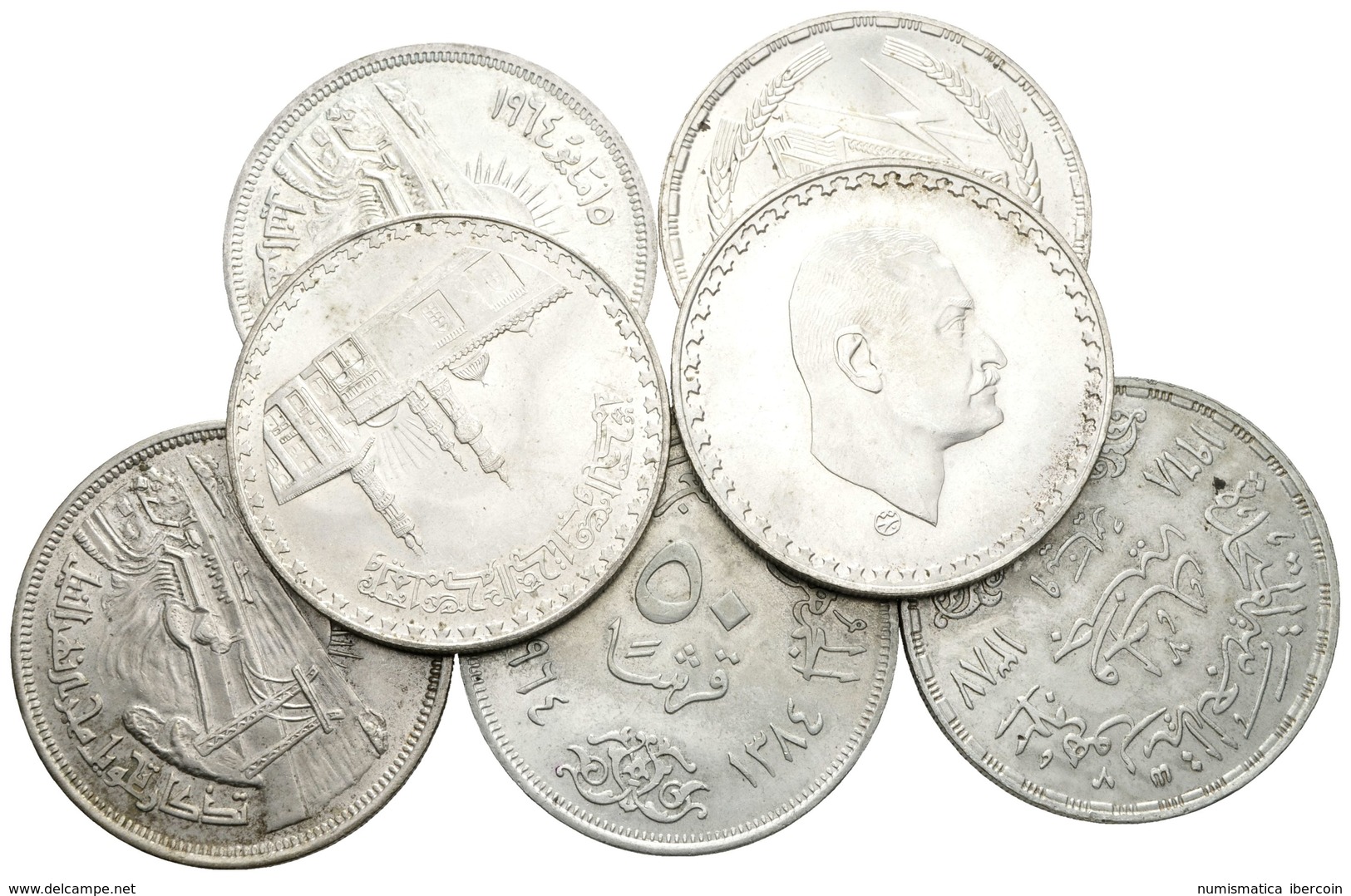 917 EGIPTO. Lote Compuesto Por 7 Monedas De 1 Pound, Diferentes Tipos Ar. EBC/SC. - Altri & Non Classificati