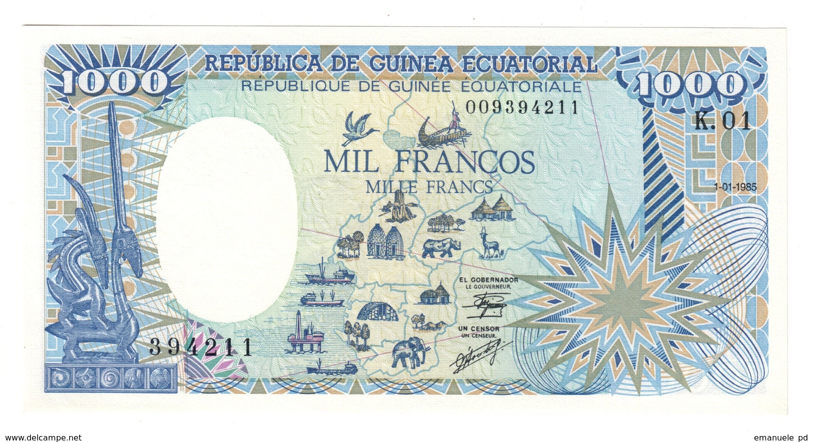 Equatorial Guinea 1000 Francs 01/01/1985 UNC - Guinée Equatoriale