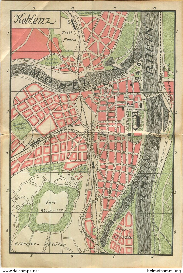 Miniatur-Bibliothek Nr. 924 - Städteführer Koblenz Mit Einem Stadtplan - 8cm X 12cm -  Seiten Ca. 1910 - Verlag Für Kuns - Altri & Non Classificati