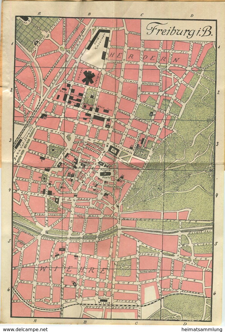 Miniatur-Bibliothek Nr. 925 - Städteführer Freiburg Im Breisgau Mit Einem Stadtplan - 8cm X 12cm - 72 Seiten Ca. 1910 - - Other & Unclassified