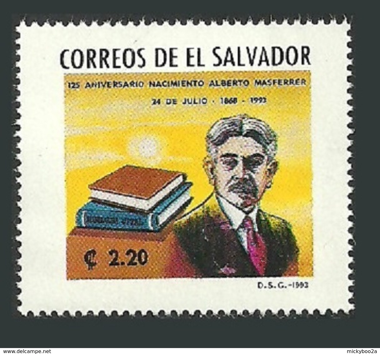 EL SALVADOR 1993 MASFERRER SOCIOLOGIST FAMOUS PEOPLE SET MNH - Salvador