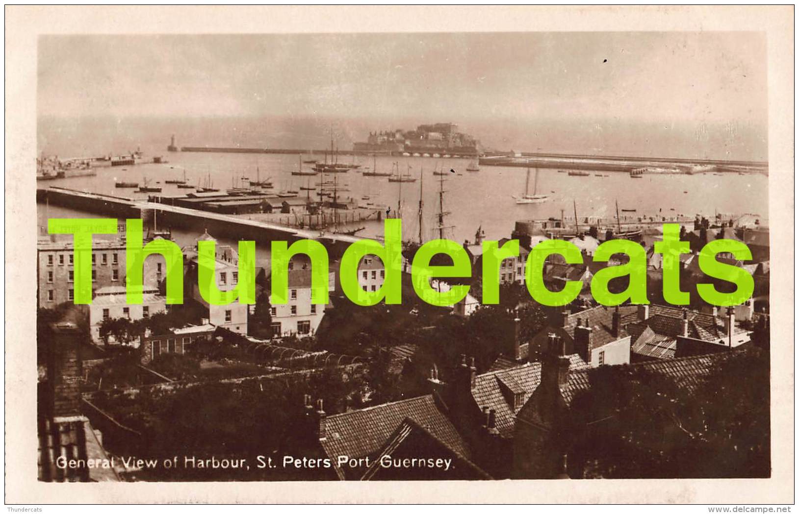 CPA GUERNSEY PHOTO  GENERAL VIEW OF HARBOUR ST PETERS PORT - Guernsey