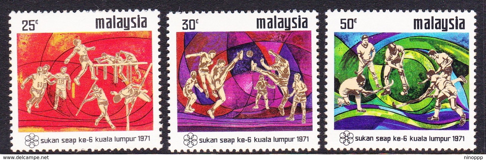 Malaysia SG 92-94 1971 Sixth S.E.A.P. Games, Mint Never Hinged - Malaysia (1964-...)