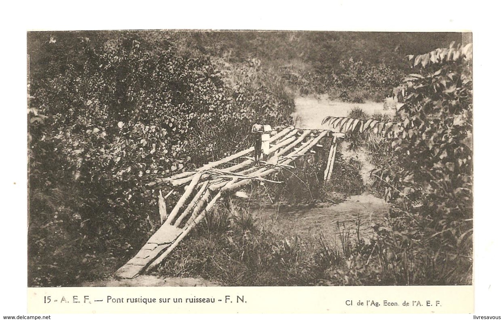 CPA AFRIQUE A.E.F. Pont Rustique Sur Un Ruisseau - Non Classés