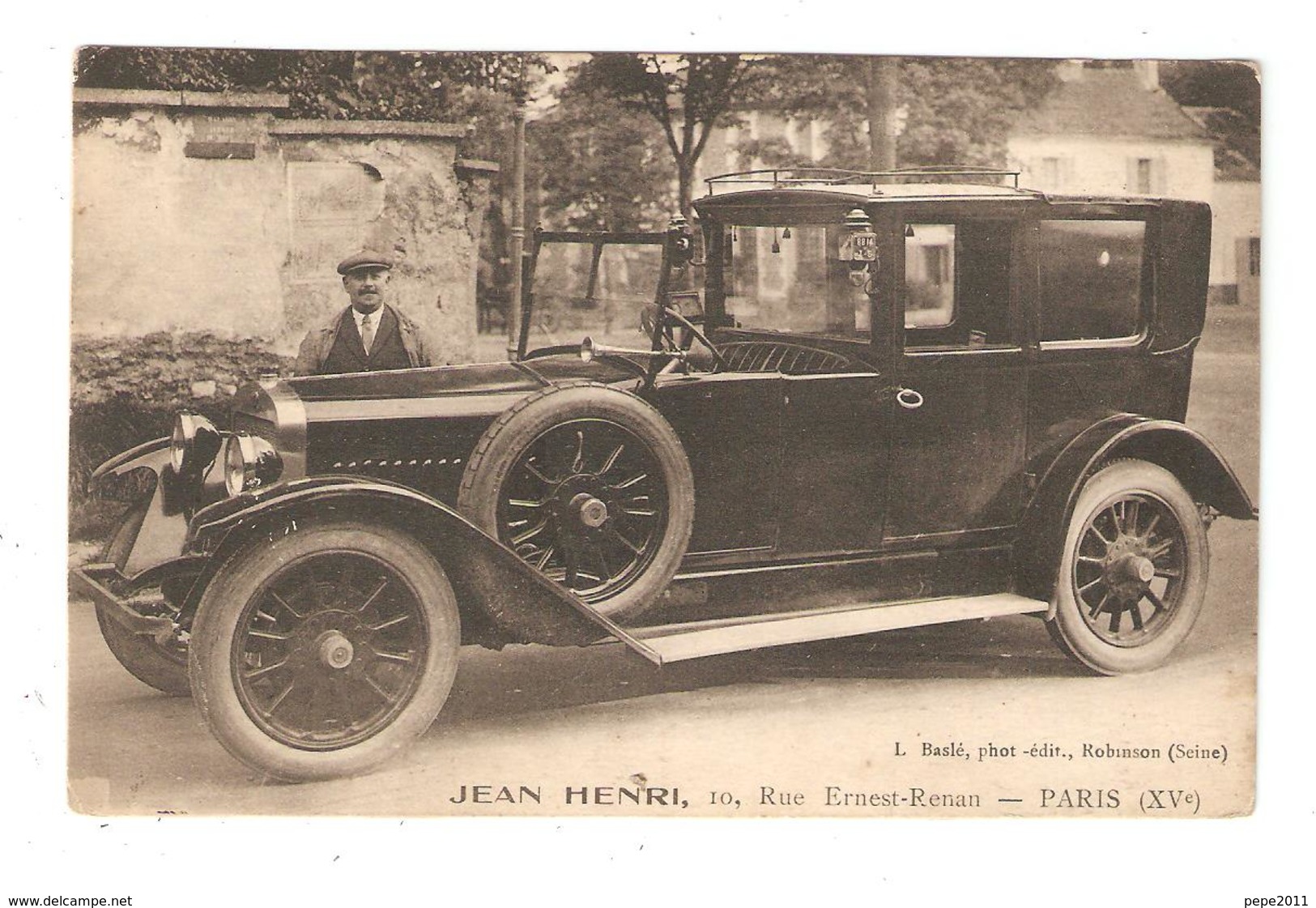 CPA : 75 Paris - Automobile Delage 1924 - 11HP - 6 Place - Strapontins - Jean Henri - 10 Rue Ernest Renan - Turismo