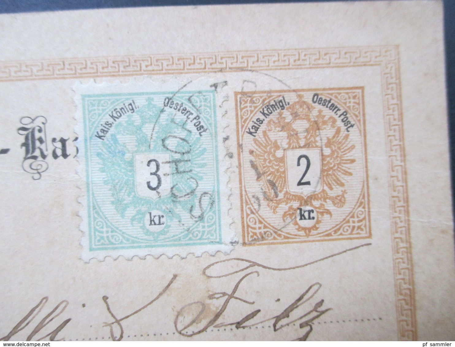 Österreich Ganzsache 1890 Mit Zusatzfrankatur Nr. 45 Nach St. Gallen Gelaufen Mit AK Stempel - Briefe U. Dokumente