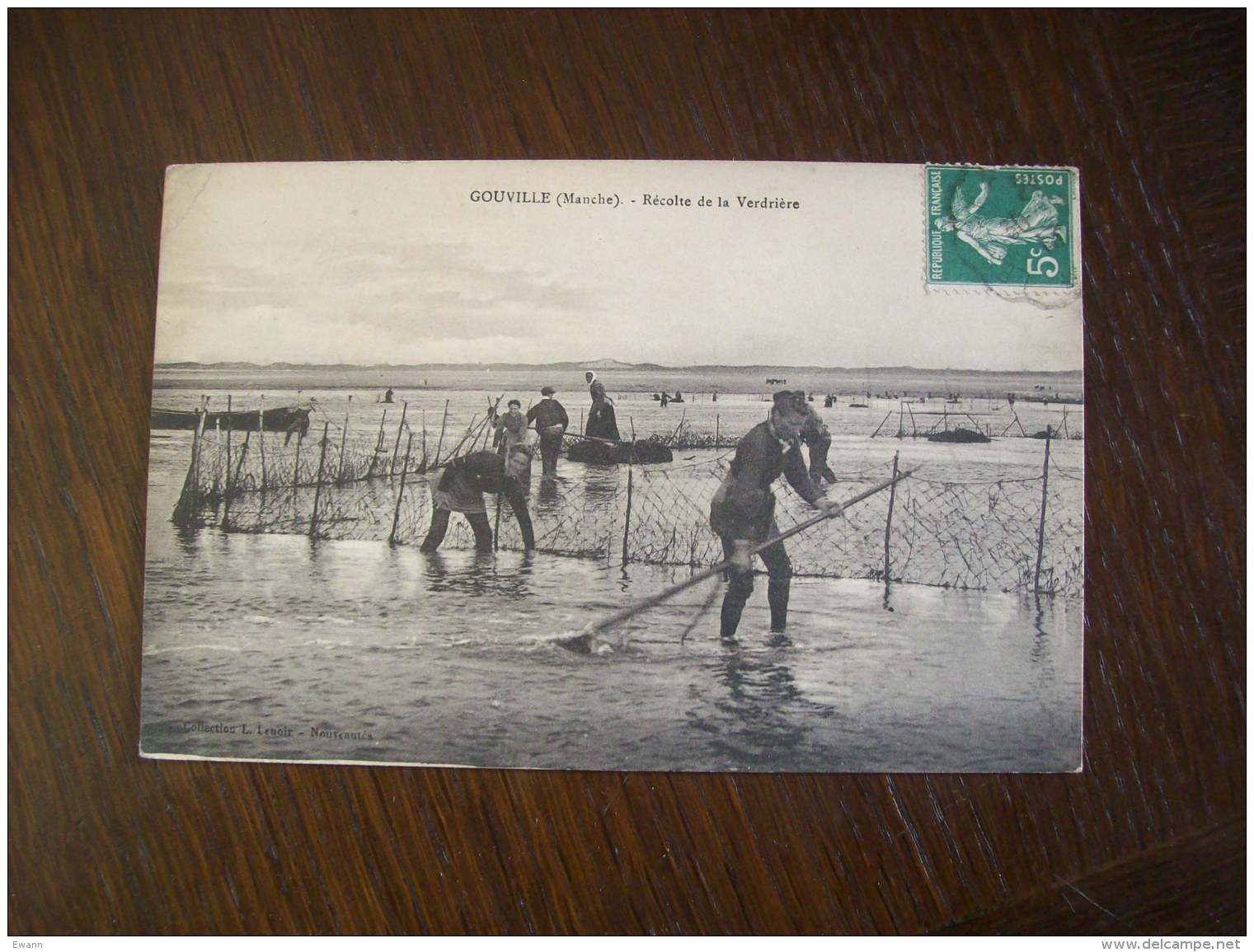 Carte Postale Ancienne De Gouville: Récolte De La Verdrière - Autres & Non Classés