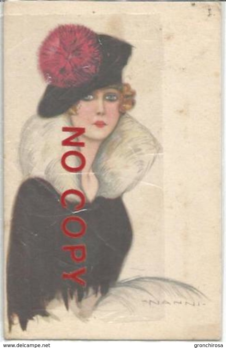 Nanni G., Verona 5.2.1918, Viaggiata Per Modena. Charme, Donnina Con Cappello E Ponpon. - Nanni