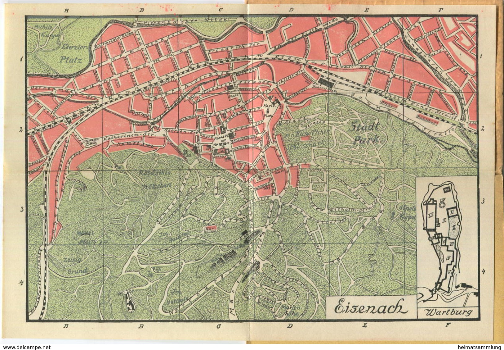 Miniatur-Bibliothek Nr. 930 - Reiseführer Eisenach Mit Einem Stadtplan - 8cm X 12cm - 48 Seiten Ca. 1910 - Verlag Für Ku - Other & Unclassified