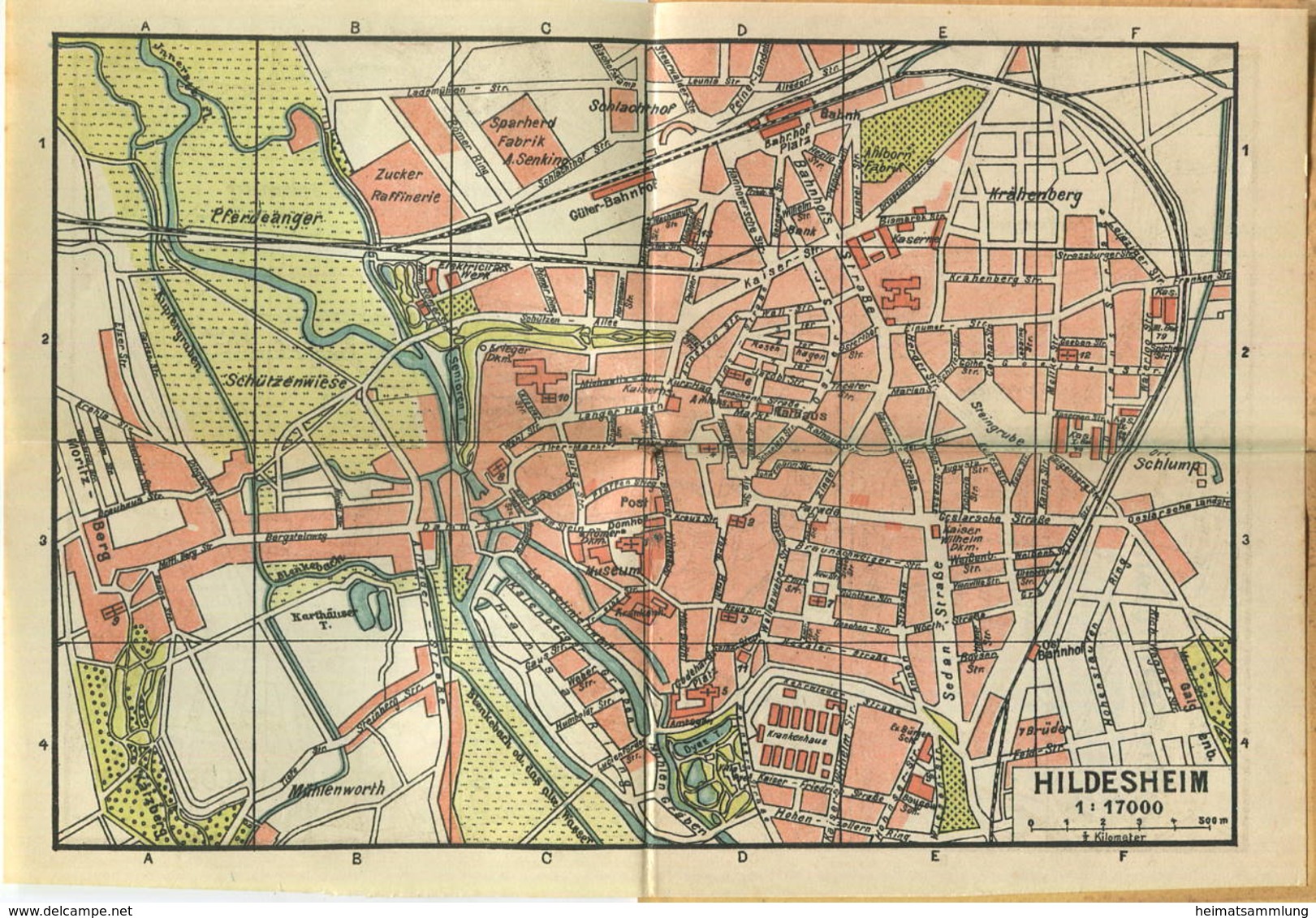 Miniatur-Bibliothek Nr. 932 - Reiseführer Hildesheim Mit Einem Plan - 8cm X 12cm - 40 Seiten Ca. 1910 - Verlag Für Kunst - Other & Unclassified