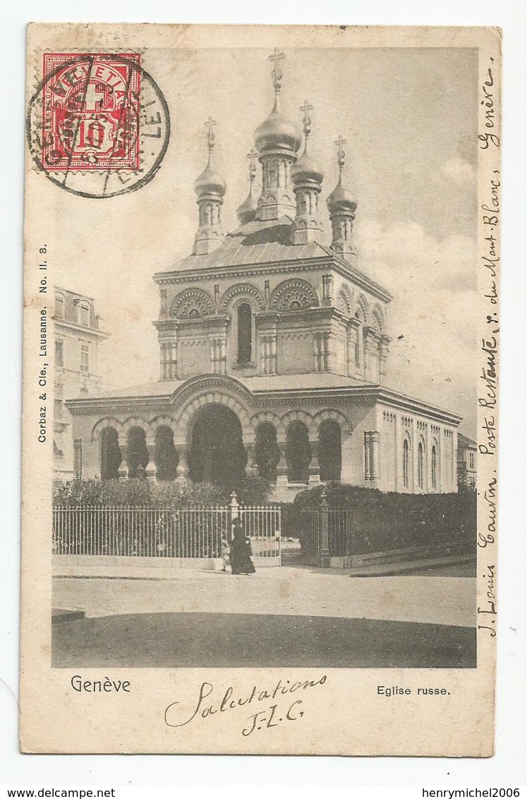 Suisse Genève église Russe 1906 Ed Corbaz Lausanne - Genève