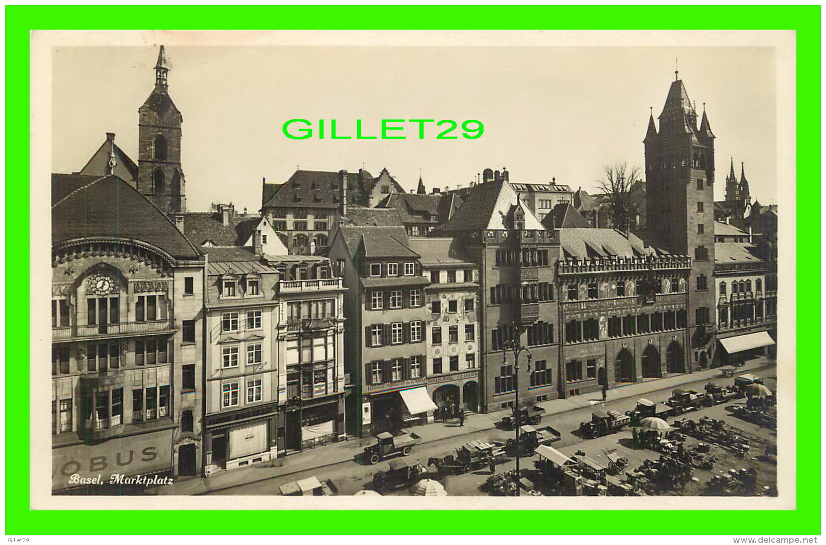 BÂLE, SUISSE - LE MARCHÉ, ANIMÉE - MARKTPLATZ -  CIRCULÉE - EDITION PHOTOGLOB - - Bâle