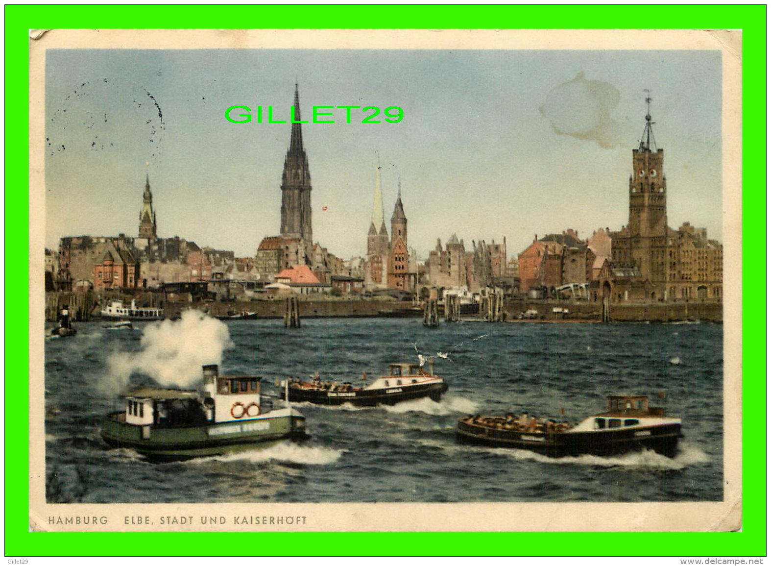 HAMBURG, GERMANY -  ELBE, STADT UND KAISERHOFT - ANIMATED WITH SHIPS - TRAVEL - - Autres & Non Classés