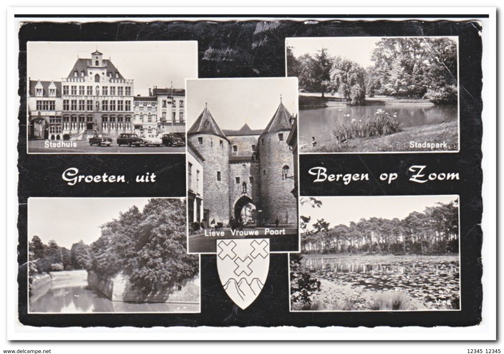 Bergen Op Zoom, Groeten Uit ( Rechterbovenhoek Geknikt, Links Breuklijn ) - Bergen Op Zoom