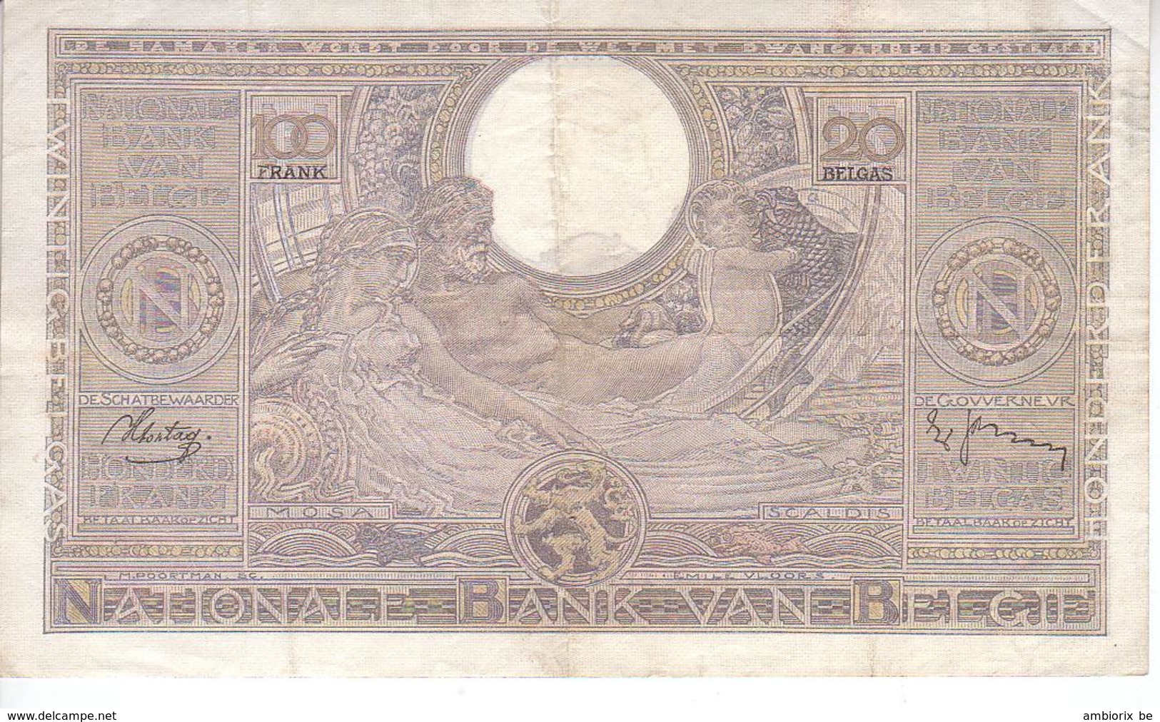 100 Frans - 20 Belgas - N° 60c - 100 Francs & 100 Francs-20 Belgas