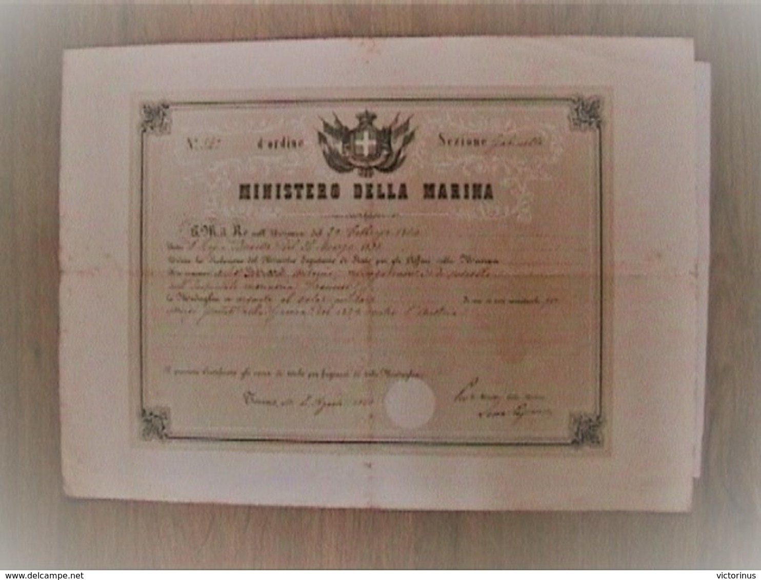 DIPLOME DE LA MEDAILLE EN ARGENT DE LA VALEUR MILITAIRE ITALIENNE  -  Monsieur  BERARD Antonio  -  Août 1860 - Autres & Non Classés
