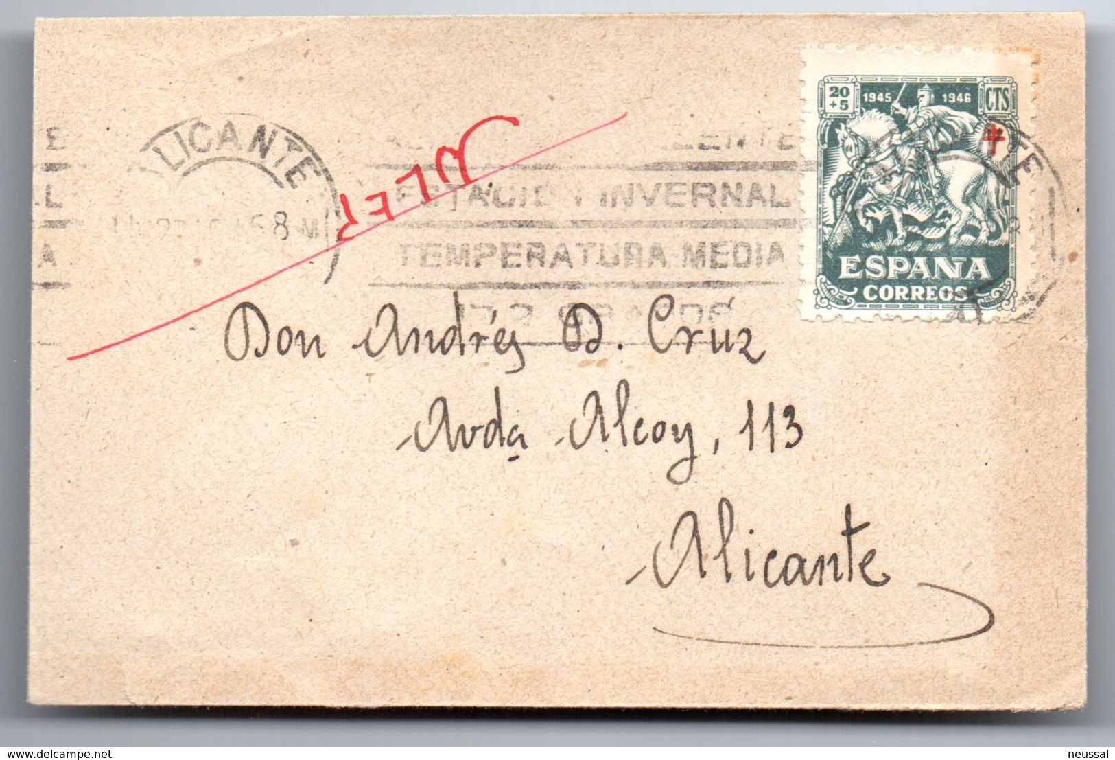 Carta Pequeña  Con Matasellos De 1958 Alicante. - Cartas & Documentos