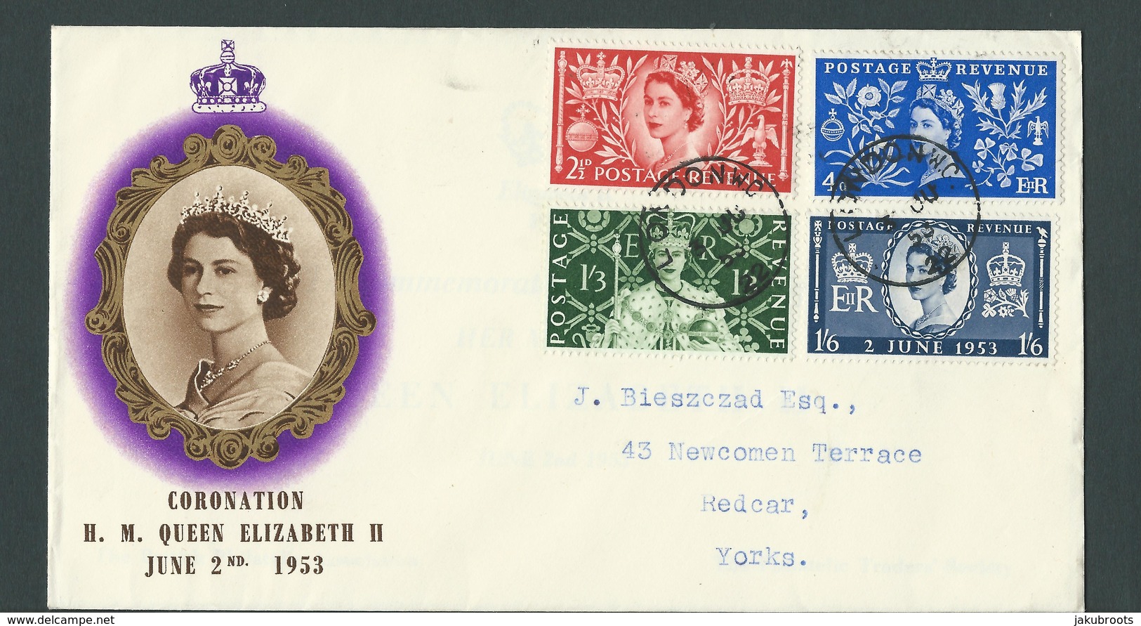 2nd. JUNE 1953. COVER . CORONATION H M QUEEN  ELIZABETH II - Covers & Documents