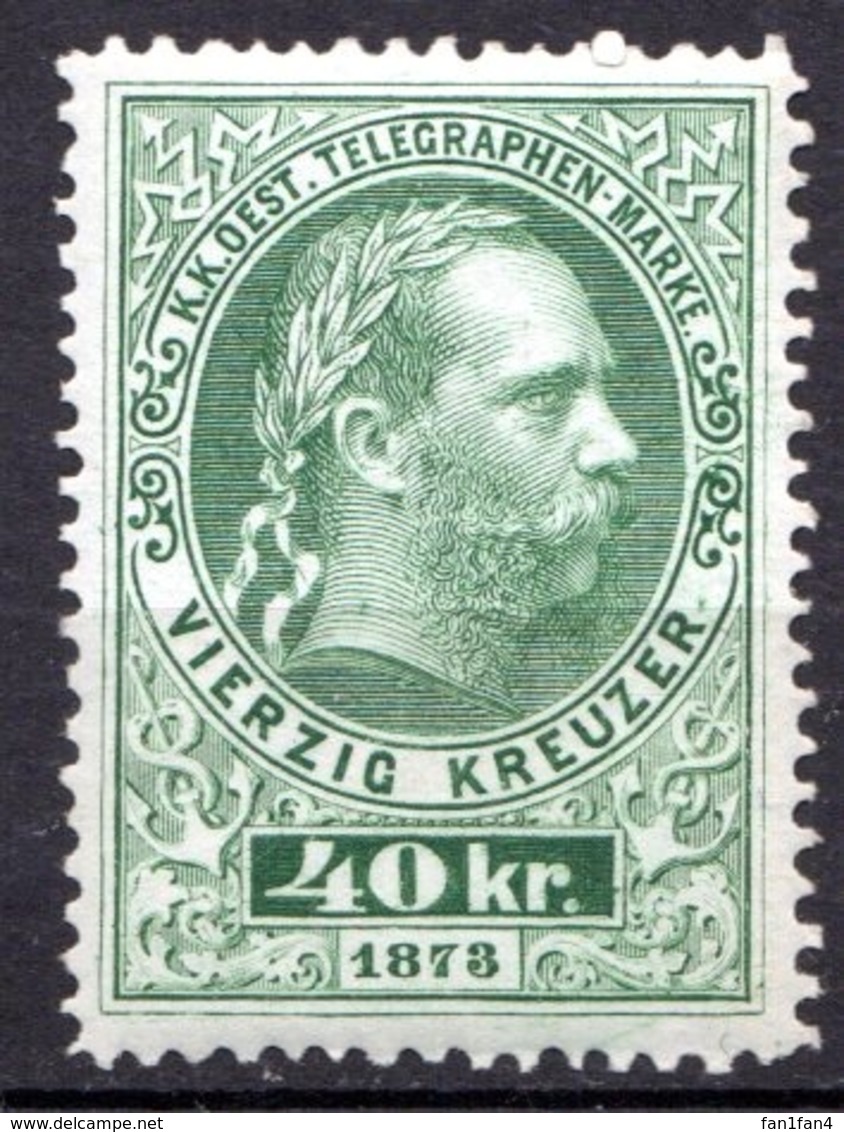 AUTRICHE - (Empire) - 1874-76 - Timbre Télégraphe - N° 12 - 40 K.  Vert - (Effigie De François-Joseph 1er) - Télégraphe