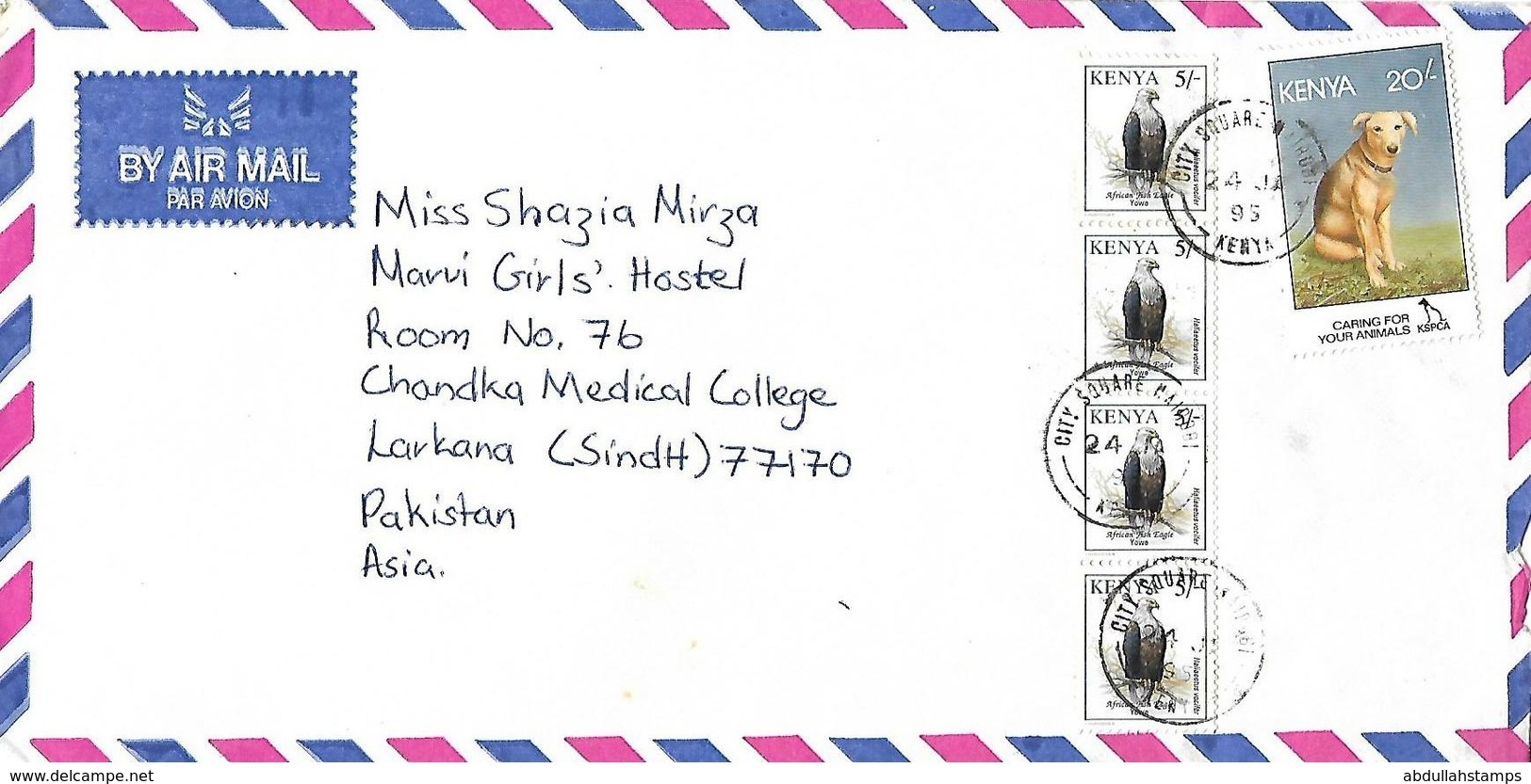 KENYA 1985  AIRMAIL   COVER  TO PAKISTAN . - Kenya (1963-...)